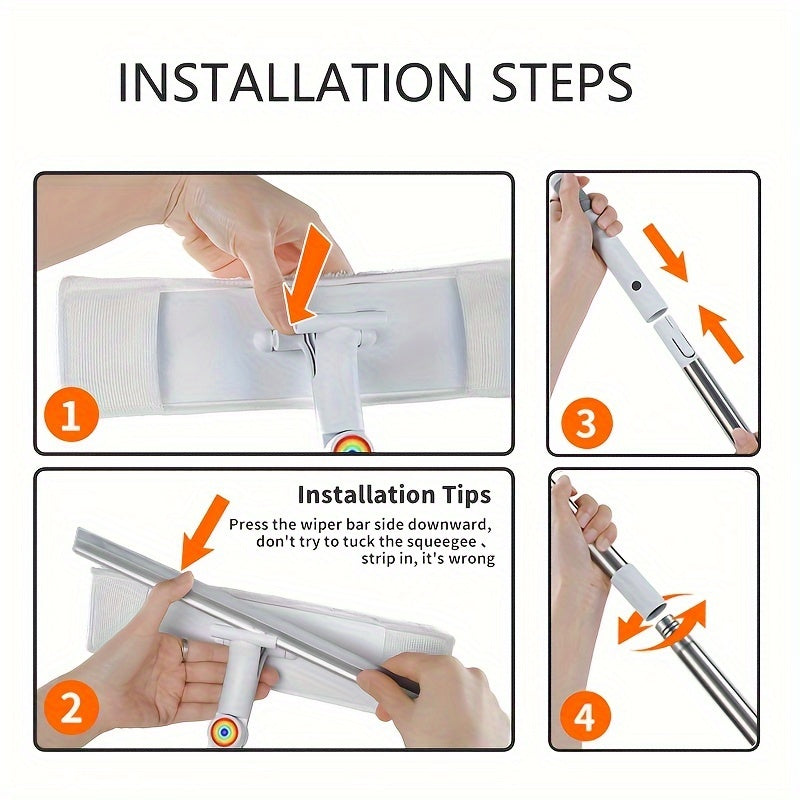 Multi-Functional Squeegee Cleaner for Bathroom, Glass, Wall, Floor, and Furniture - Made with Silicone, Stainless Steel, and Polypropylene for Efficient Cleaning