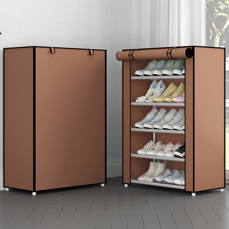 Canvas shoe organizer with multiple layers and a lid - detachable and dustproof storage cabinet for organizing shoes at home. Can also be used as a shoe rack for independent storage.