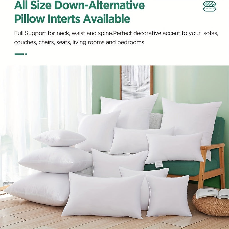 4-pack of classic style pillow inserts with washable polyester covers, perfect for sofa, living room, or bedroom decor. Features soft, fluffy cushions with a space theme design, suitable for adults year-round. Filled with woven polyester fibers.