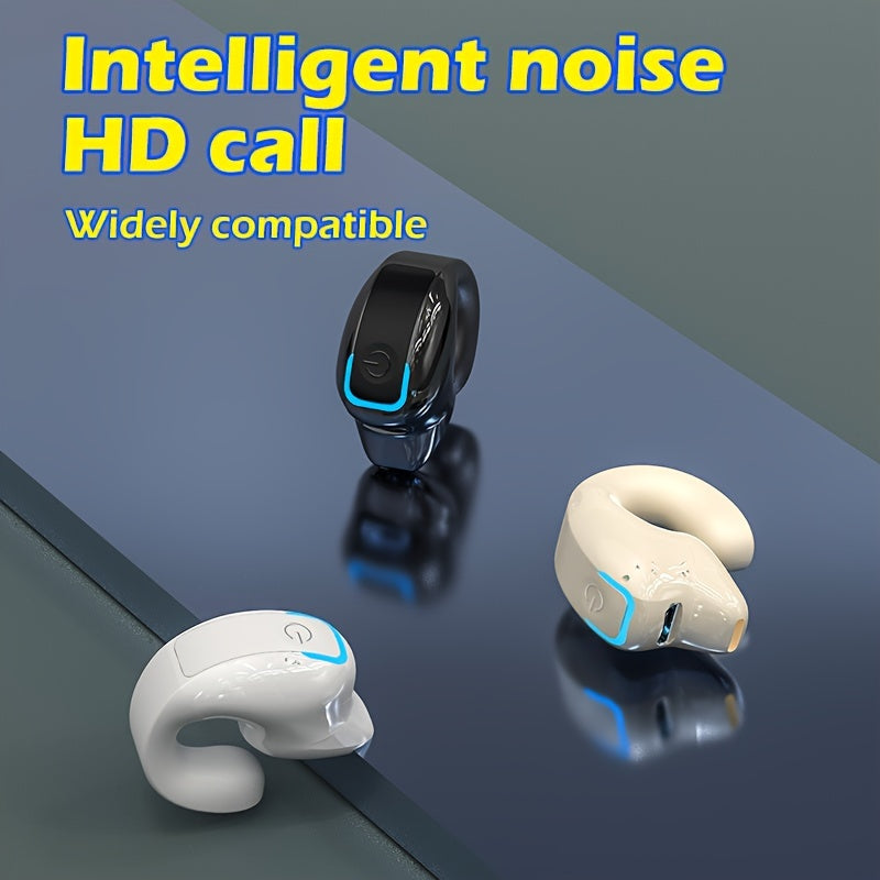 Wireless earbuds for sports with long battery life, universal phone control and voice call noise reduction, featuring button volume control and crystal microphone.