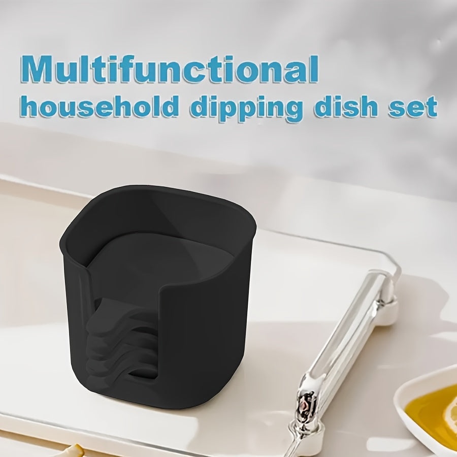 7-piece plastic relish dish set for condiments, dips, and sauces - versatile kitchen dipping dish set.