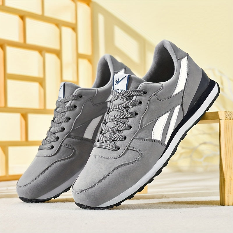 Men's low top sneakers with non-slip soles for outdoor activities like jogging and workouts, suitable for all seasons.