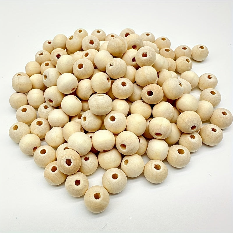 Set of 1105 pieces of wooden beads in 6 different sizes (6mm, 8mm, 10mm, 12mm, 16mm, 20mm) with elastic line, perfect for DIY jewelry making. The wooden beads come in a boxed set for easy storage and organization.