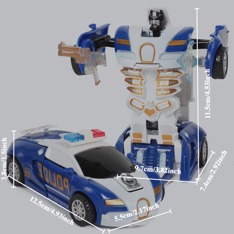 Inertia Crash Transformable Car with Space Theme, Manual Operation, Mixed Color, 2 Random Weapons.