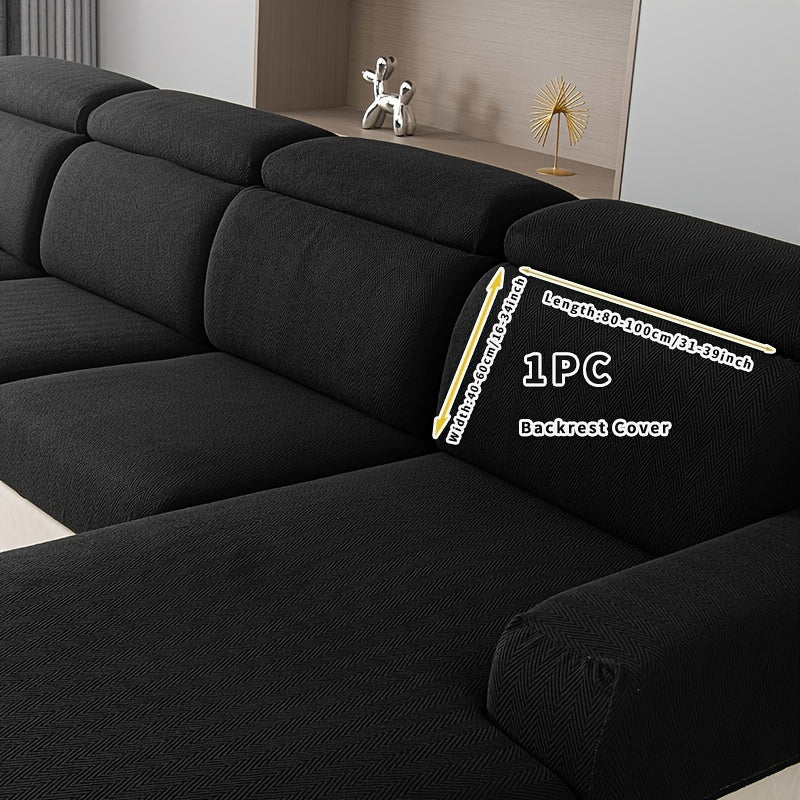 Protective Nordic Stretch Sofa Cover, All-Season Usage, Solid Color, Guards Against Pet Scratches for Home.