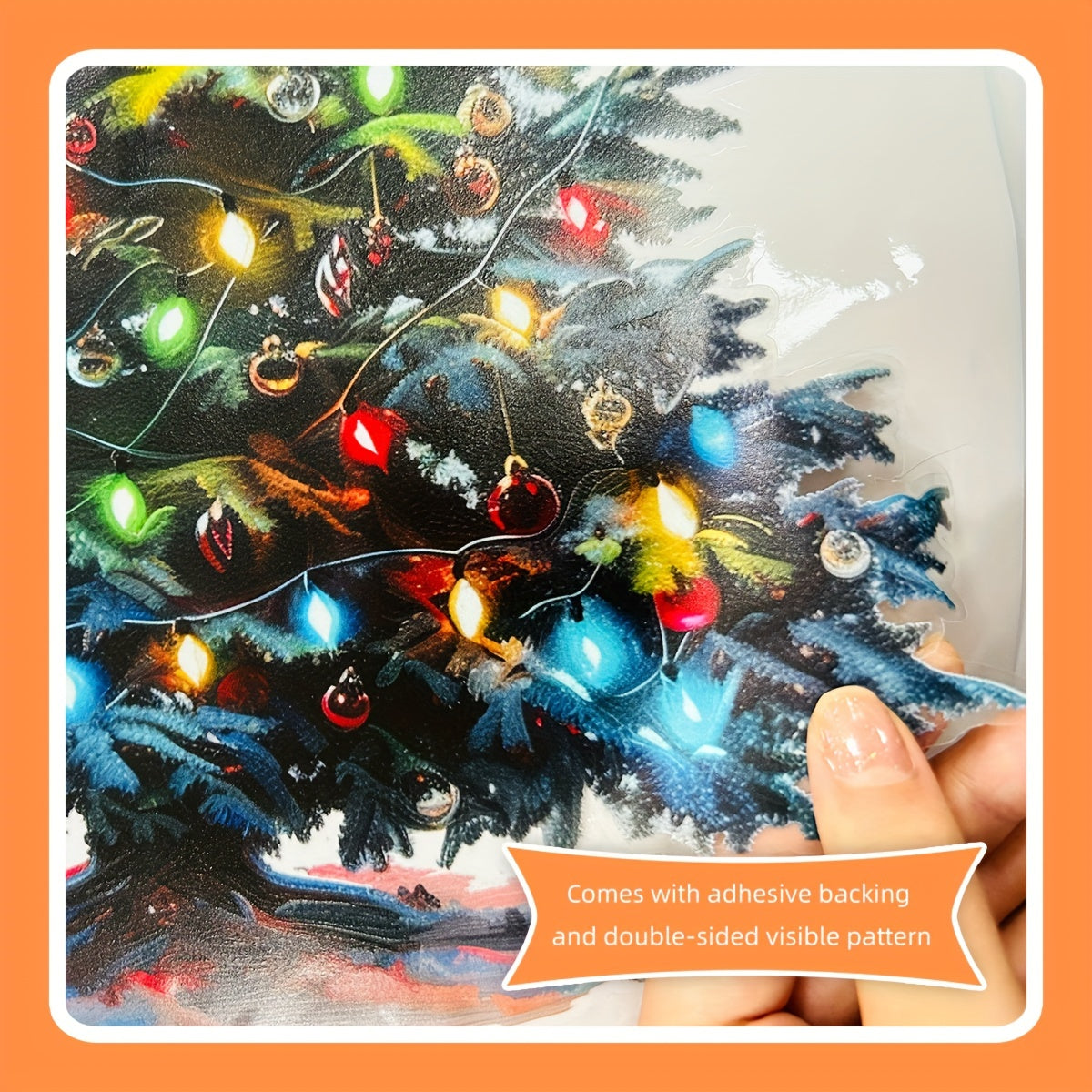 Get into the holiday spirit with our Christmas Cheer Window Cling! This dual-sided snowflake and tree design measures 30.48cm x 40.64cm and is made of self-adhesive PVC decal. Perfect for festive home decor and outdoor Christmas decorations.