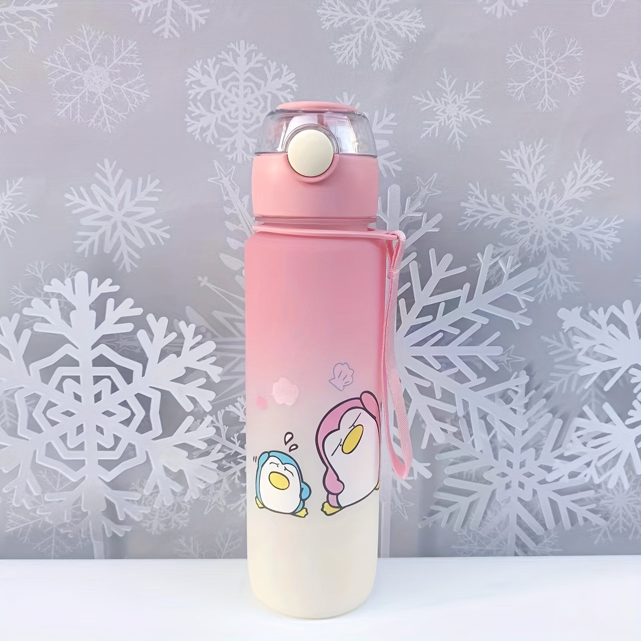 Cartoon cute sports water bottles in multiple sizes, ideal for gifts and use in various settings such as office, school, gym, and outdoor activities.