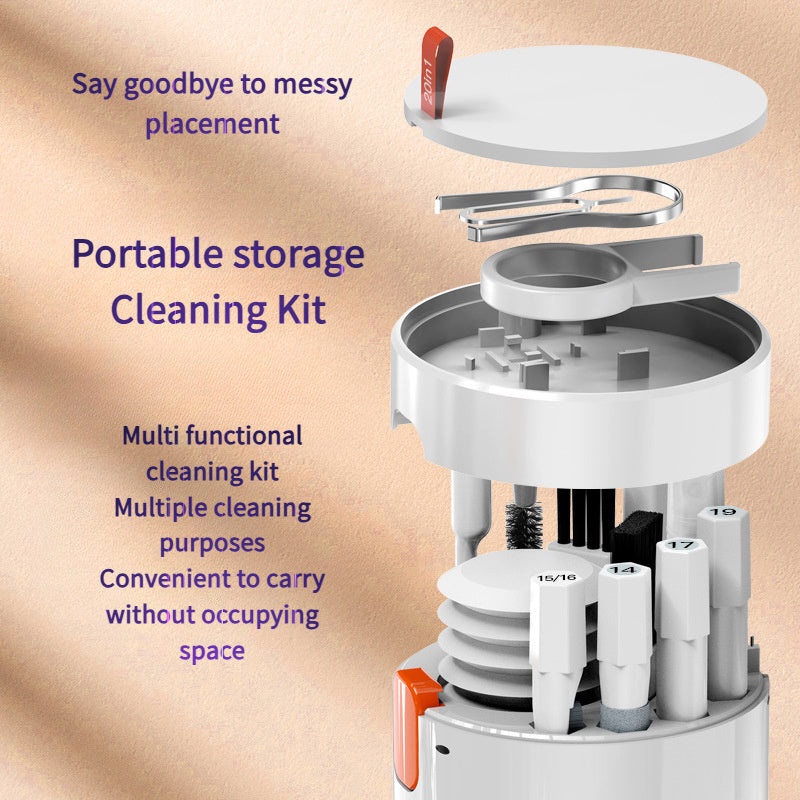 Набор для чистки механических клавиатур и электроники, включает 20 предметов мягких щеток и инструментов для удаления пыли для телефонов, камер, наушников и других пластиковых материалов.