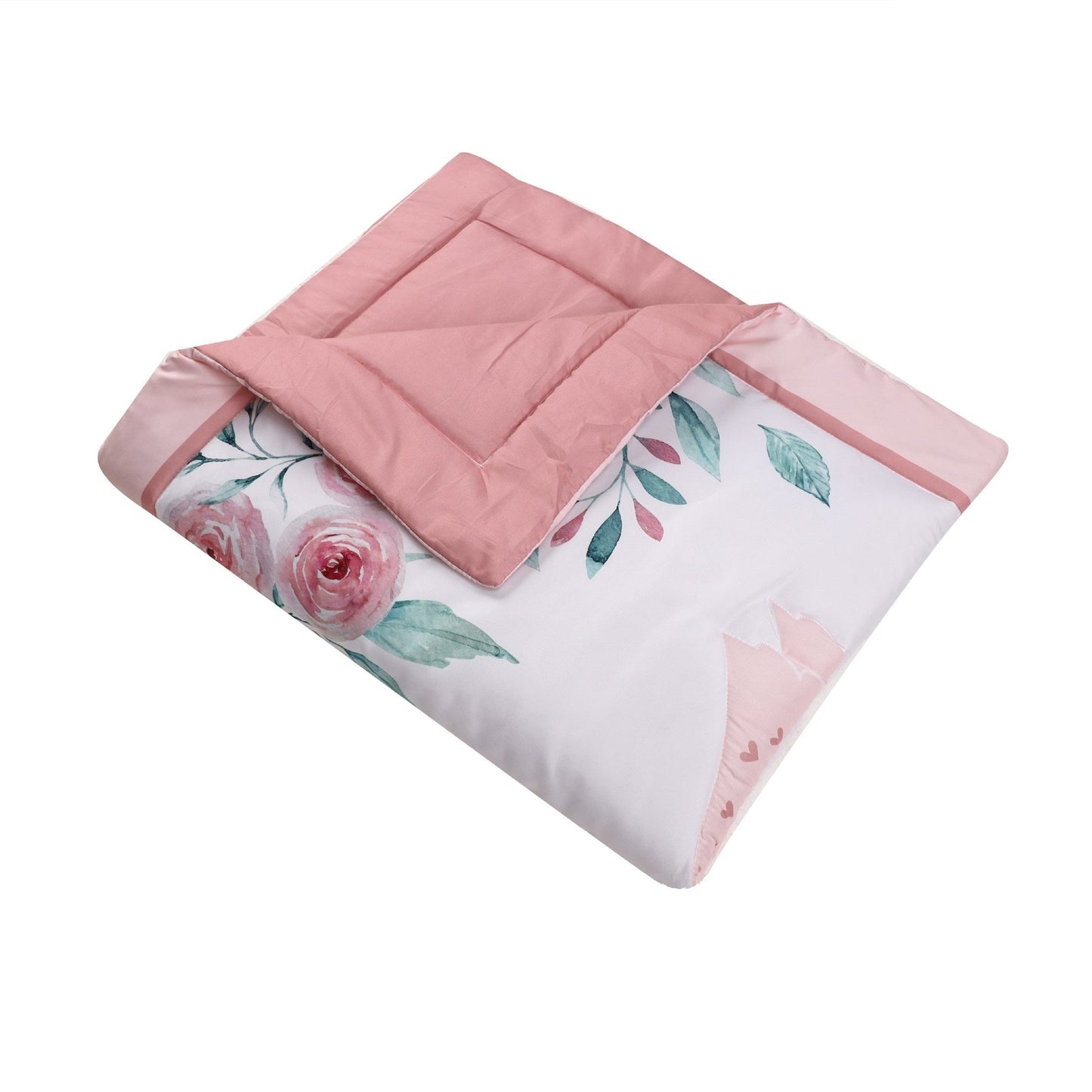 Machine washable soft polyester blanket measuring 83.82x106.68cm, featuring a swan animal print design suitable for all seasons. Perfect for boys and girls as a cot comforter or crib bedding throw.