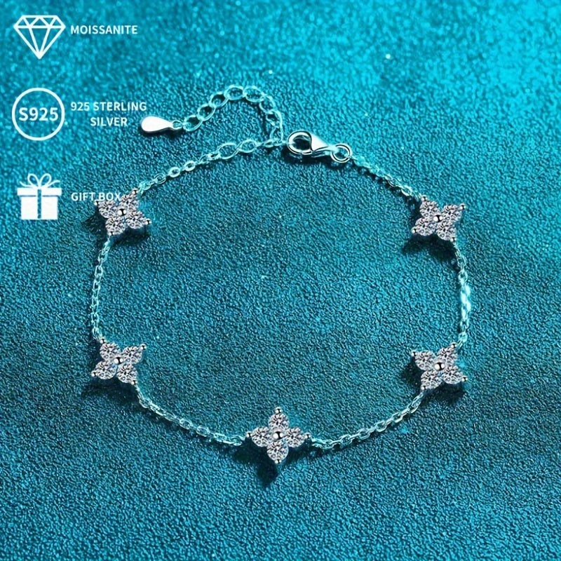 This stunning S925 Sterling Silver Moissanite Hexagonal Star Bracelet is the ideal gift for Mother's Day, Valentine's Day, any travel adventure, vacation, birthday celebration, or family gathering.