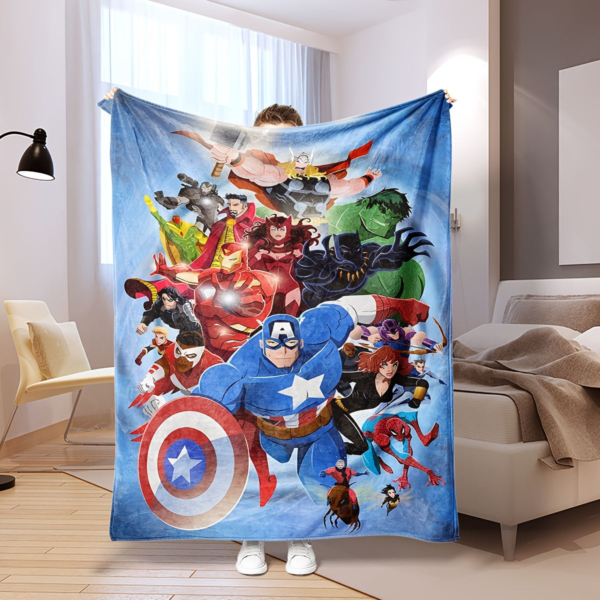 Gather your favorite superheroes and bring light to any room with our dynamic blankets! From Captain America and The Hulk to Thor and Spider-Man, protect your cozy home and enjoy happy times. Our collection features a variety of blankets including