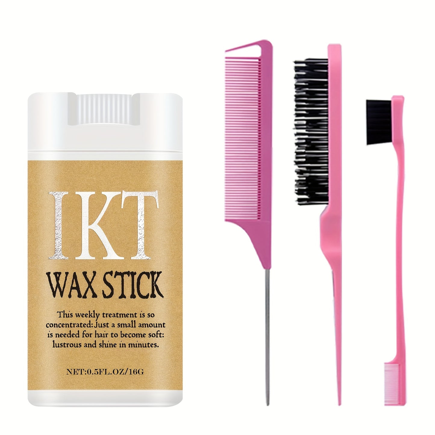 IKT Hair Wax Stick Set for Unisex, Non-Greasy Paste for Normal Hair, Styling Comb for Wavy Curly Hair, Controls Wigs, for Men and Women, Ideal for Carnivals/Masquerades.