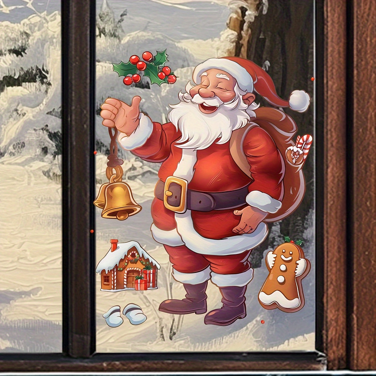 Add a festive touch to your home with this Smiling Santa Claus PVC Electrostatic Window & Toilet Decal. Perfect for Christmas decorating, this easy-to-apply and remove decal is sure to bring holiday cheer to any room.