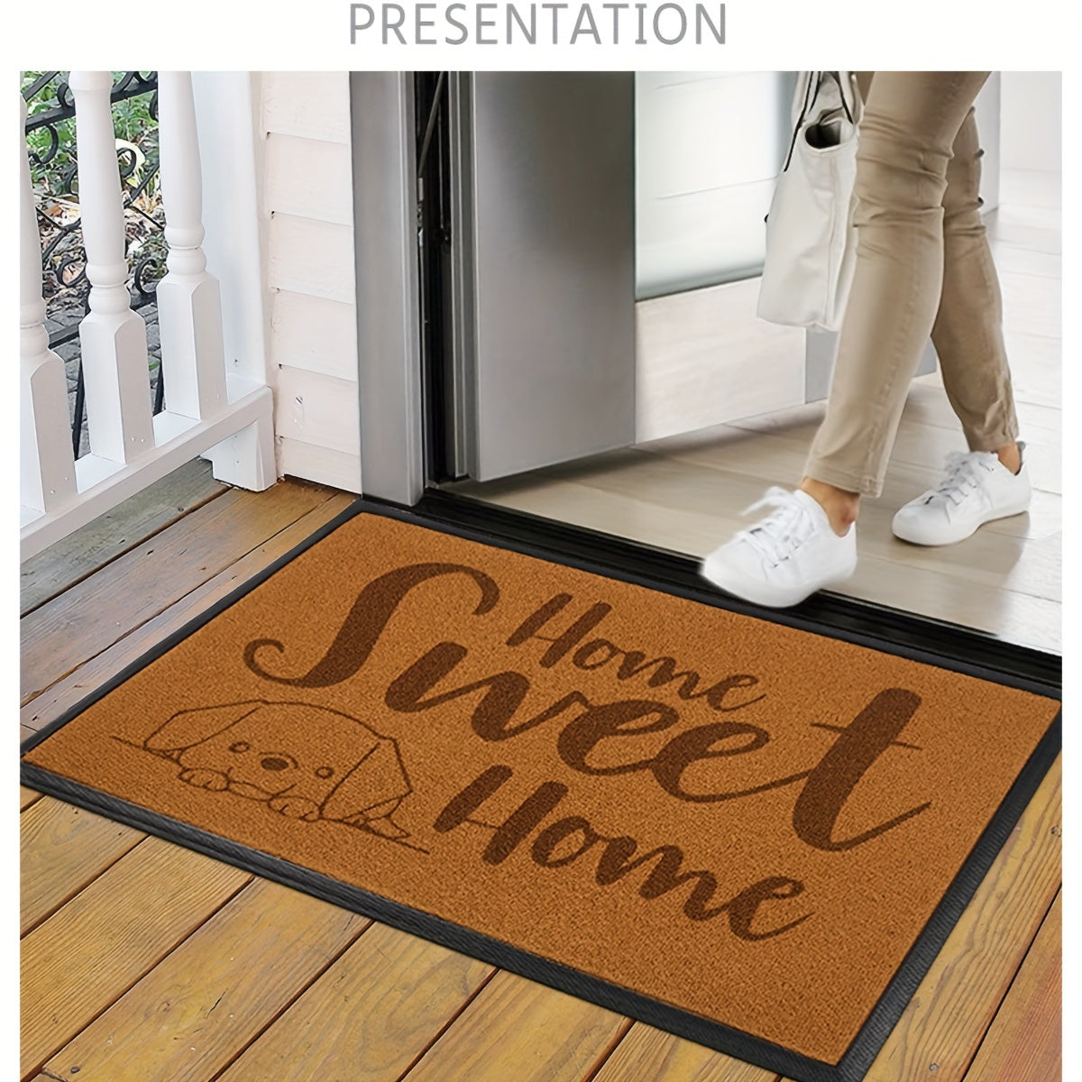 Welcome guests with the Home Sweet Home Doormat featuring a charming paisley pattern. This lightweight, machine-made doormat has a low pile and is made of polyester fiber with PVC backing. Hand wash only, this rectangle absorbent oil-proof and