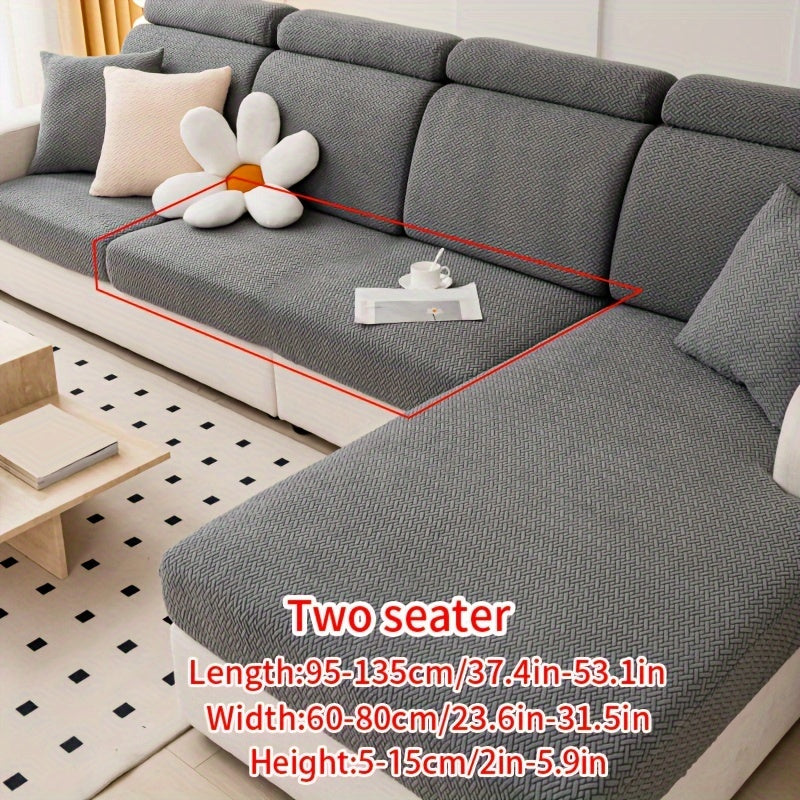 Modern Jacquard Sofa Cover made of durable polyester & spandex blend, non-slip, pet-friendly, easy care, suitable for armchair to sectional sofas.