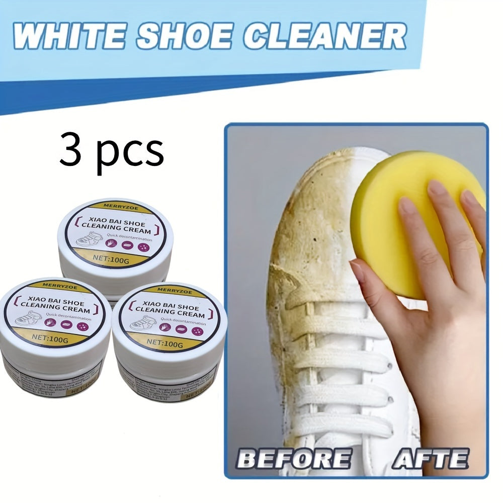 Premium cleaning cream for shoes, faux leather, and jewelry - no rinse required, removes stains and maintains.