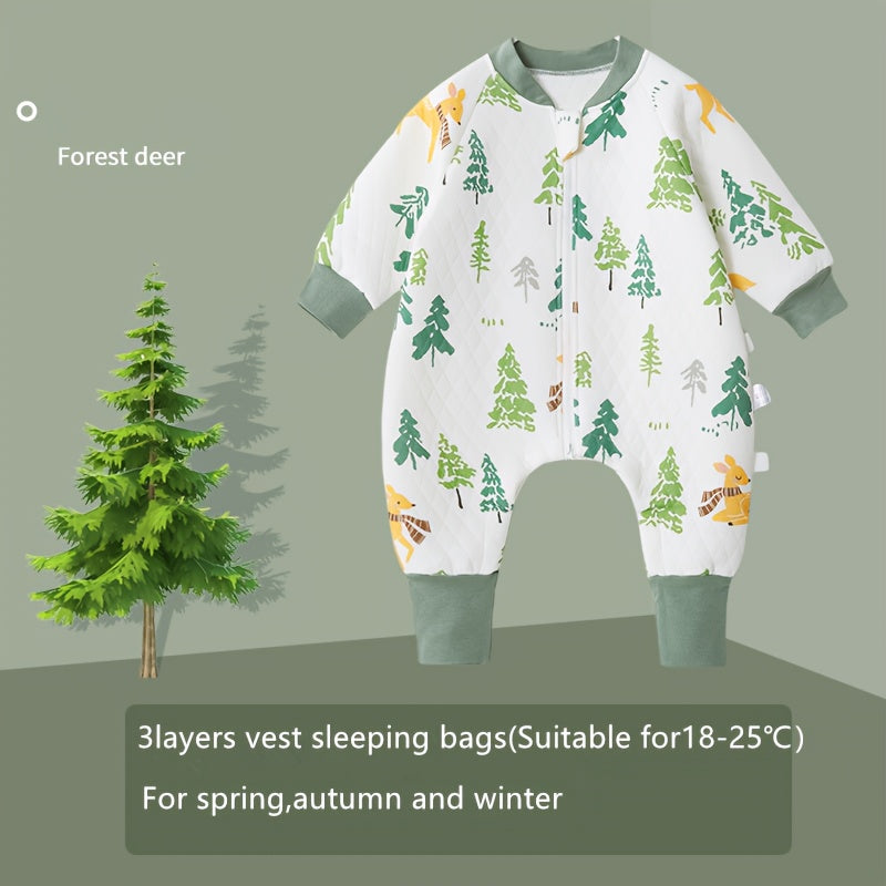 New three-layer split-leg children's sleeping bag for fall and winter