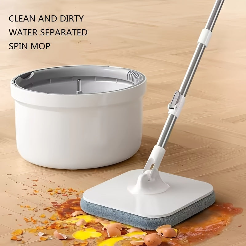 Oson tozalash tartibini osonlik bilan amalga oshiring, Easy-Clean Spin Mop & Bucket Set - oshxonalar, hammomlar va yashash xonalari uchun ideal bo'lgan qo'l bilan tozalashsiz yuvish.