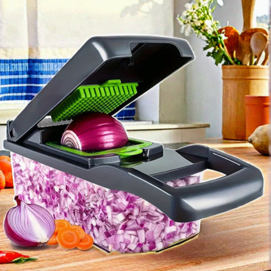 Handheld Stainless Steel Vegetable Cutter & Slicer - Versatile Kitchen Tool for Food Preparation - Ideal for Making French Fries and More