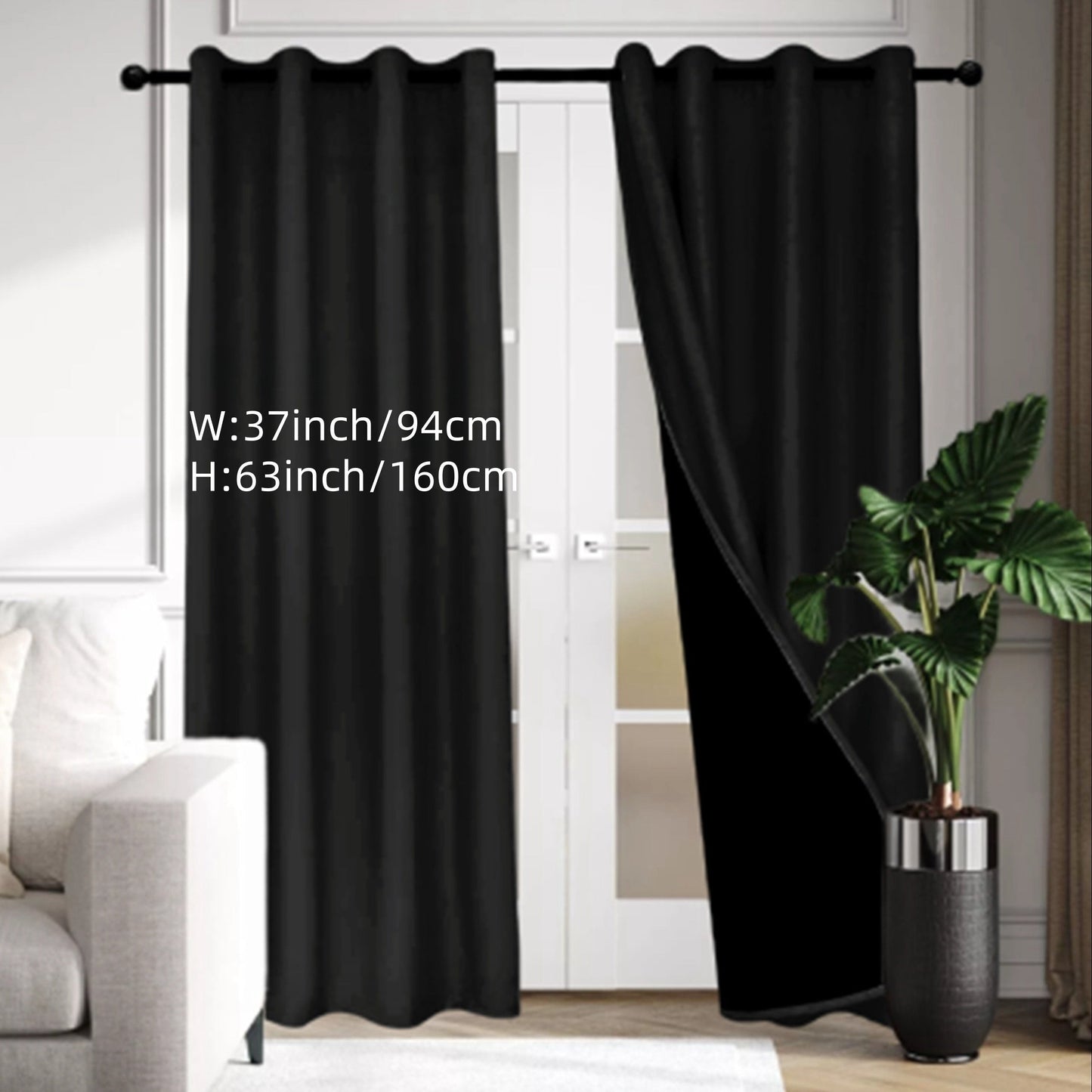 Classic Thermal Insulated Blackout Drapery Panel with Grommet Top - Made from 100% Plain Weave Polyester Fabric, Perfect for Bedroom and Various Rooms. Hand-Washable for Privacy and Energy Efficiency.