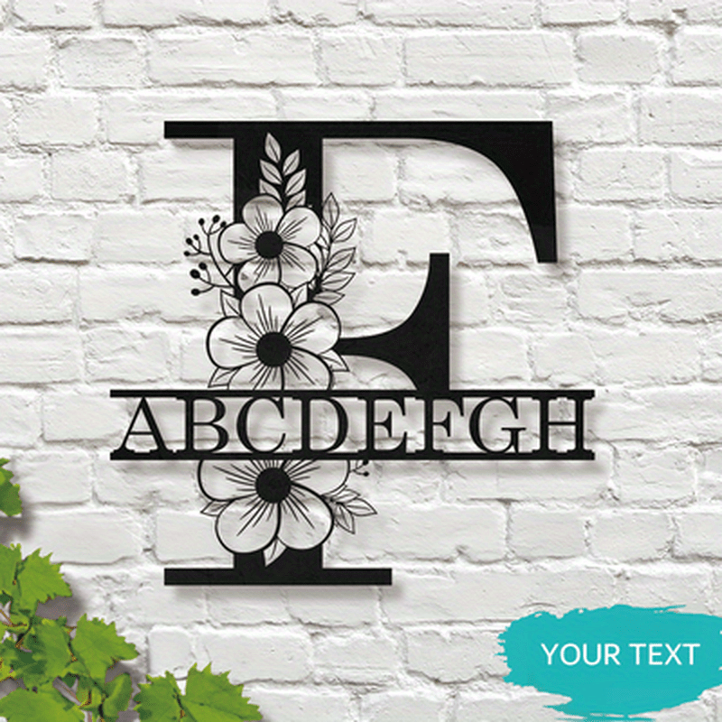 This Elegant Personalized Name Sign with Floral Design is a Customizable Iron Monogram Wall Art that is perfect for Home Decor, Wedding Favors, and Special Celebrations. Suitable for Ages 14 and up.