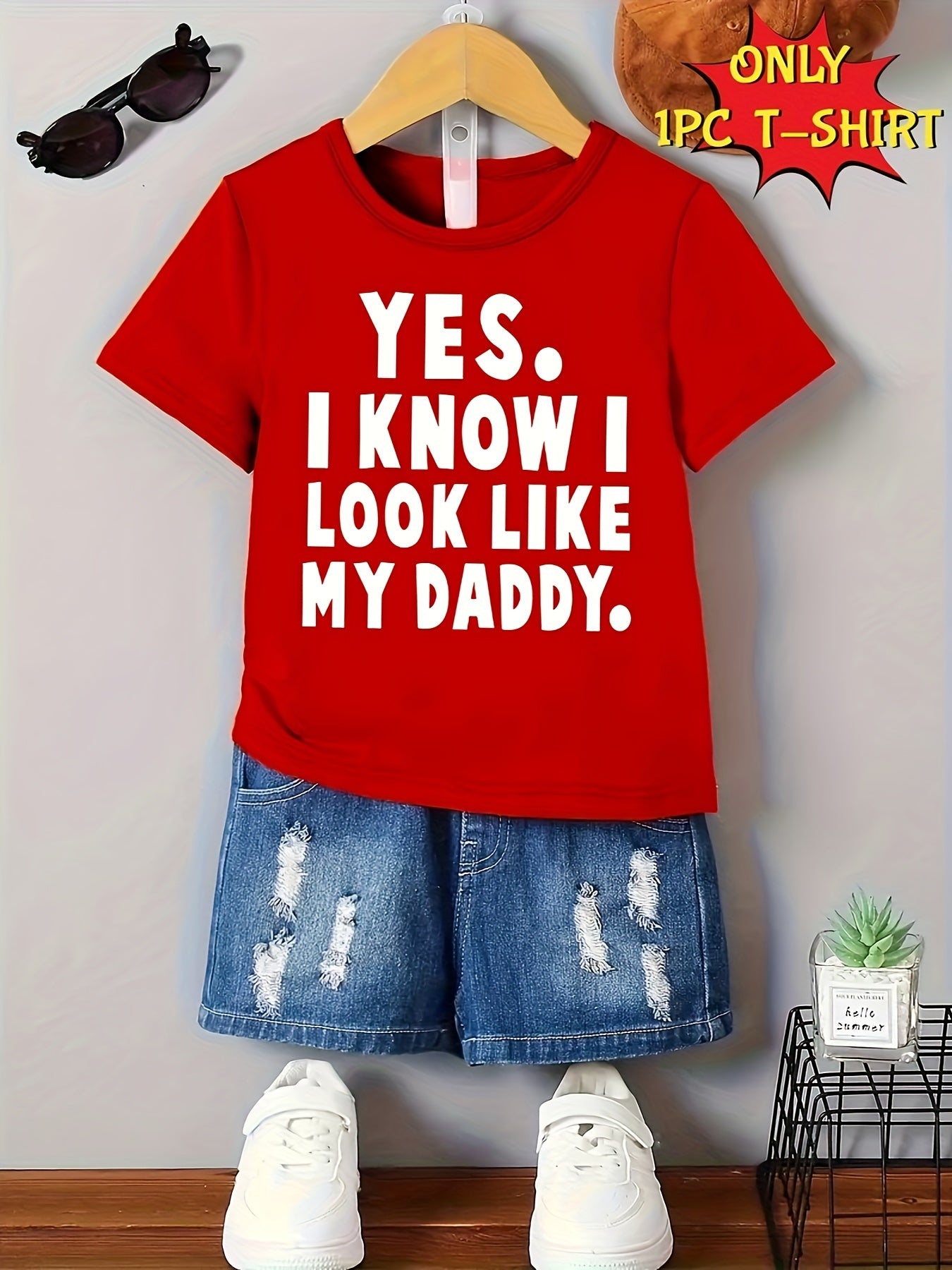 Casual summer tops for boys with "Yes I know I look like..." print. Great Father's Day gift.