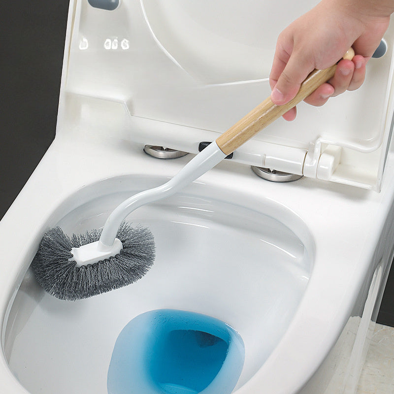 Toilet cleaning set includes long-handled brush, wall-mounted storage, gap brush, soft bristles, and drip base. Perfect for thorough cleaning without power.