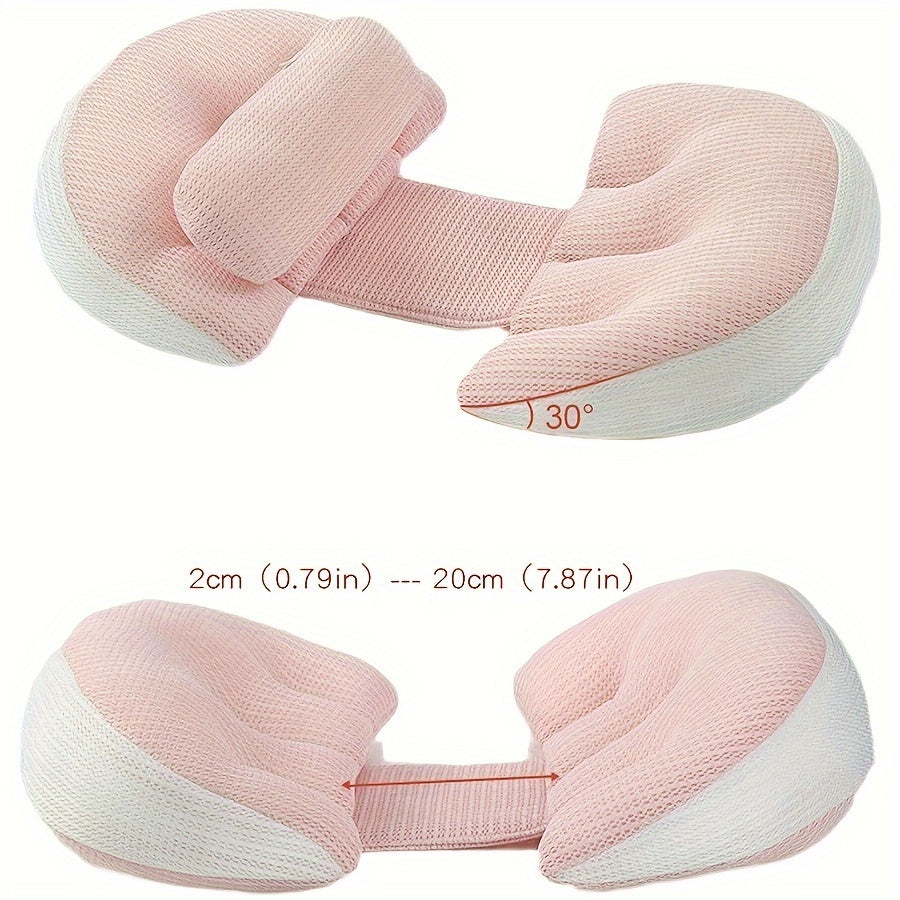 Maternity Pillow for Side Sleeping with Adjustable U-Shaped Support for Belly and Back, Made of Soft Polyester, Perfect for Pregnancy Comfort.