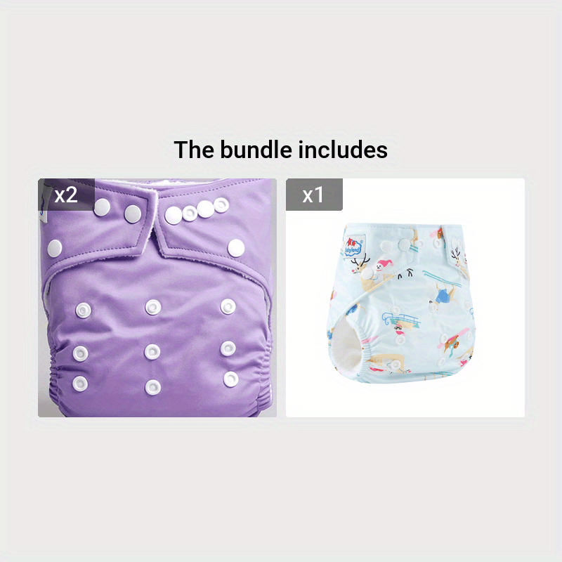 Reusable Cloth Diapers for Babies by Babyland - Waterproof, Highly Absorbent, Adjustable Fit for 2.27-14.97KG, Pocket Style Diapers in Light Blue, Dark Brown, and Purple