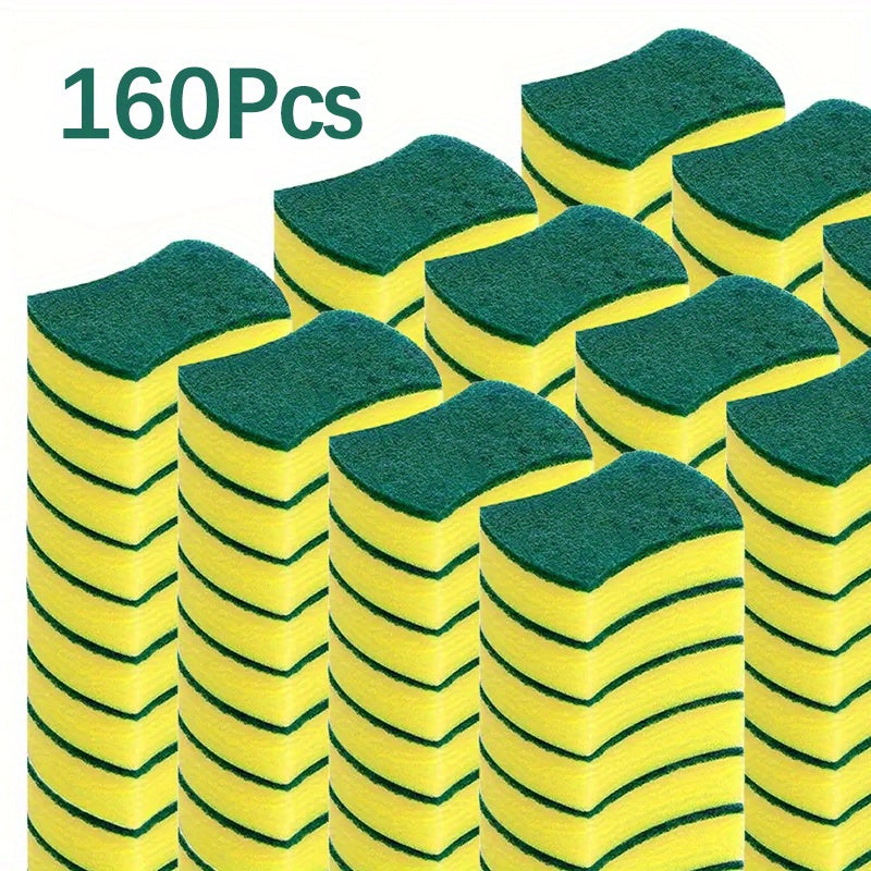 Pack of 80/160 Multi-Purpose Dish Sponges for Quick Drying, Kitchen Cleaning, Odor-Resistance, and Extra Durability. Polyurethane Scrubbers Perfect for Cleaning Kitchen, Walls, and Furniture, providing Spot-Free Results.