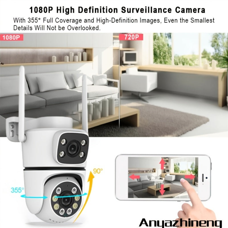 Get two Anyazhineng 1080P HD Wireless Security Cameras in this convenient 2-pack. These cameras can be used indoors or outdoors, are waterproof, and have infrared night vision. They also feature two-way audio, motion detection, and app control. Easily