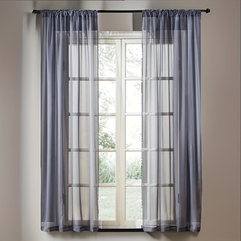 Contemporary Sheer Window Curtain for Bedroom - Romance Themed Gauze Panel - Made of Polyester Trilon Fabric, Cordless Design - Features Woven Rod Pocket for Easy Hanging - Machine Washable, 60g Fabric Weight