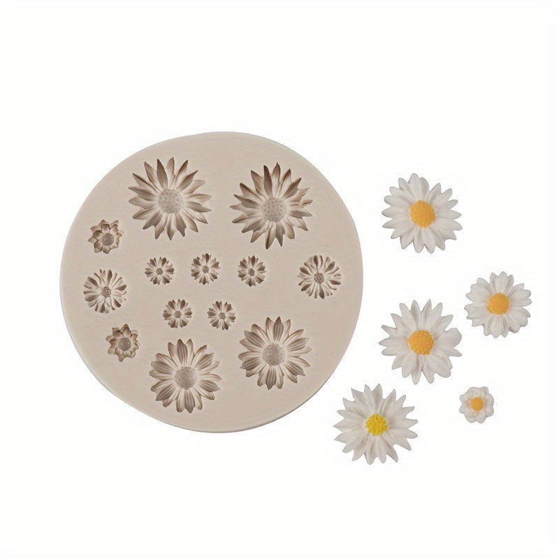 Mini Daisy Flower Silicone Molds for Fondant, Cake, Candy, Chocolate, Sugar Craft, Ice, Pastry, Baking, Tool, and Resin Mould - 1pc