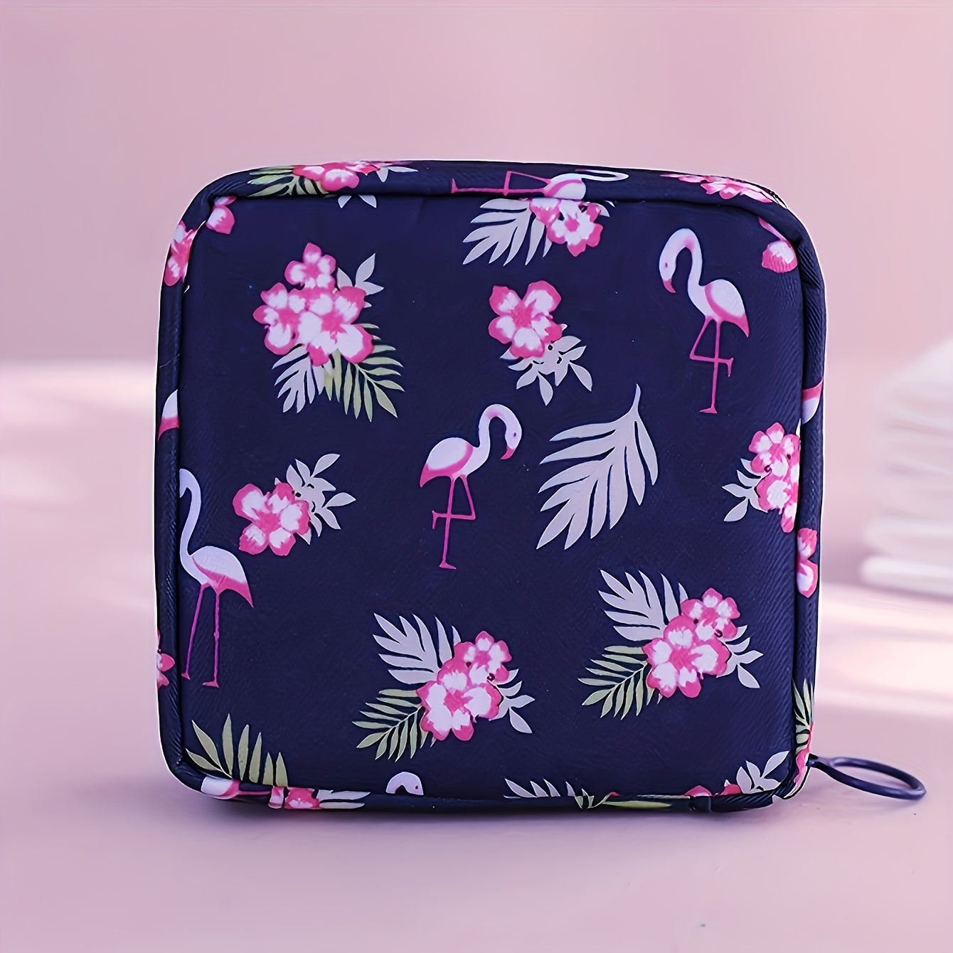 Polyester organizer bag for girls with cartoon design, ideal for storing sanitary napkins. Large capacity and portable. Great for home organization.