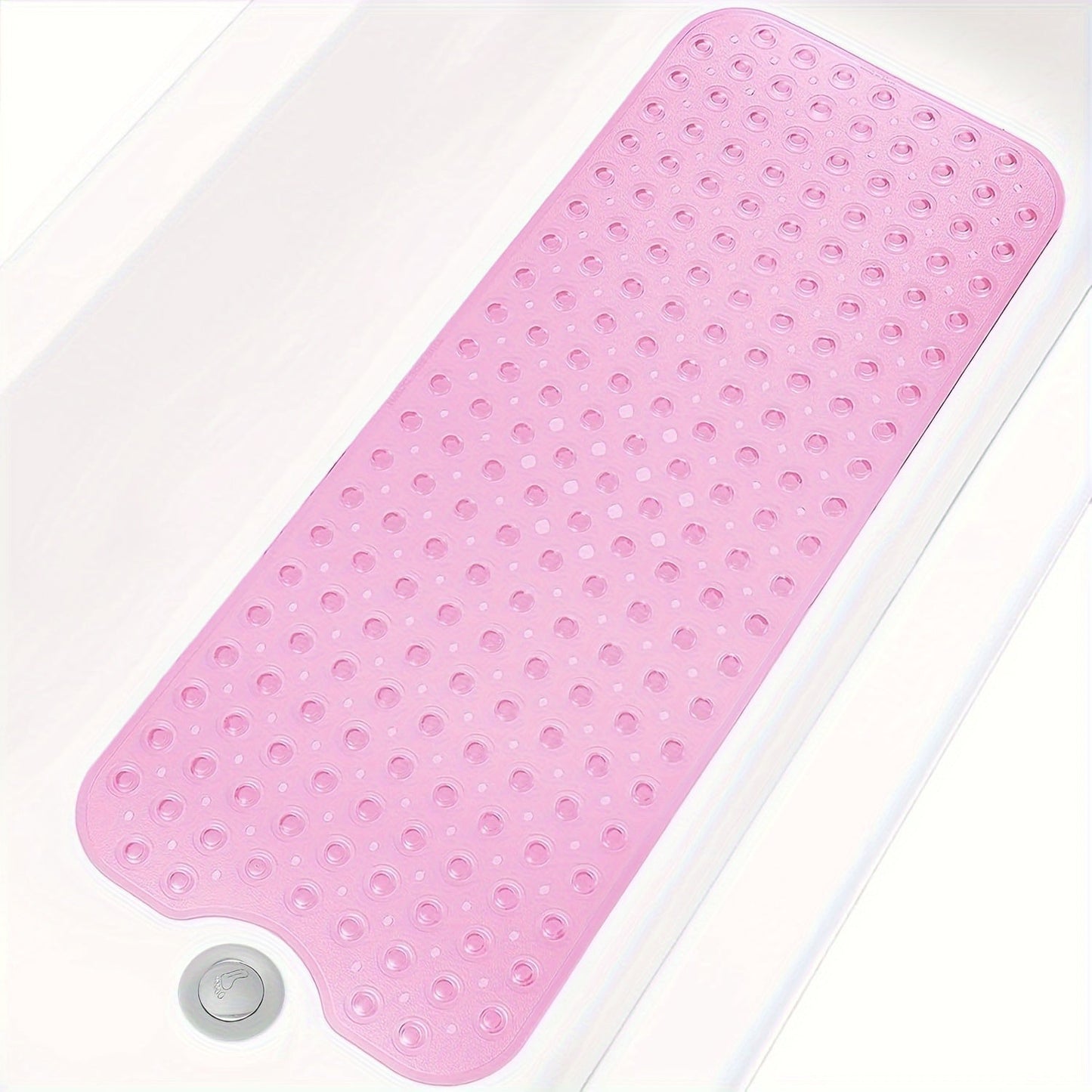 Extra Long Bathtub Mat with PVC Material, Non-slip Surface, Suction Cups and Drain Holes, Anti-slip Carpet for Bathtub, Essential Bathroom Accessory