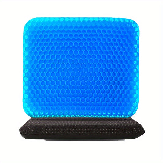 Soft and durable silicone seat cushion with removable cover and non-slip gel bottom, suitable for home, car, and student use.