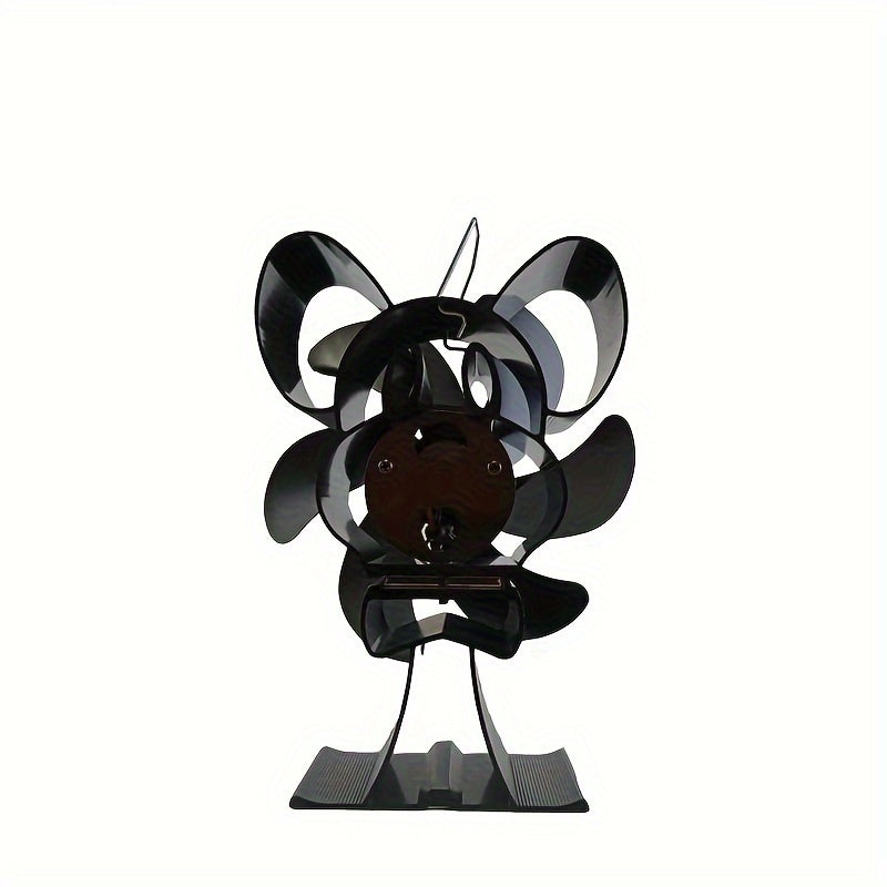 6-Blade Fireplace Fan in Adorable Mouse Shape - Lightweight, Made of Aluminum, No Batteries Required - Perfect for both Heating and Cooling Applciations