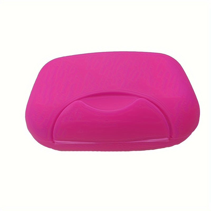 Plastic soap box with lid for travel, camping, or gym use. Waterproof and portable. Perfect for storing soap on the go.