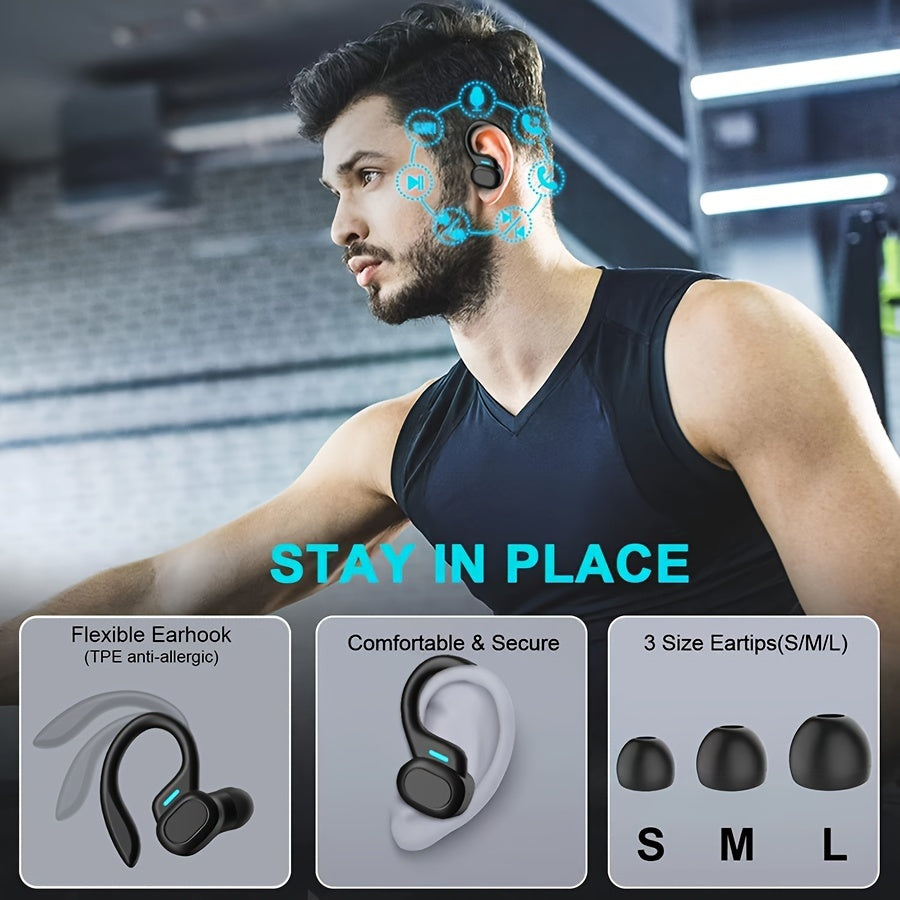 ANKRIYUL Wireless Earphones with LED Display Charging Case, USB Type-C, Rechargeable Lithium Polymer Battery. No charger included.