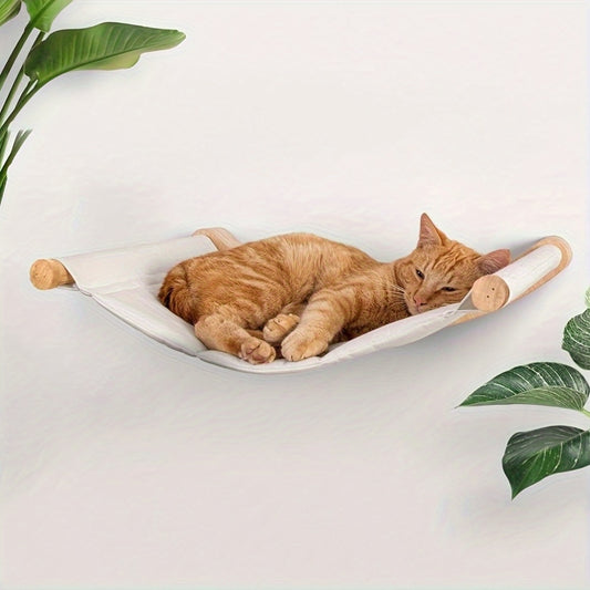 Polyester hanging cat hammock for resting and relaxation, suitable for cats.