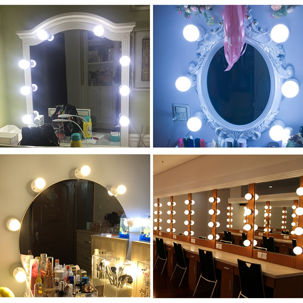 3-color LED makeup mirror bulb with USB, dimmable and suitable for bedroom, bathroom, dressing table.