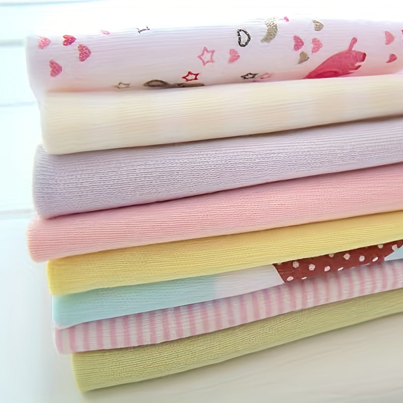 Nursing Towels Set of 8, Adorable Baby Washcloths with Cute Designs. Includes Burp Cloths, Soft Infant Bath Towels, Toddler Face Towels, and Handkerchief. Perfect Baby Shower Gift for Newborns with Sensitive Skin, Suitable for Boys and Girls. Ideal for