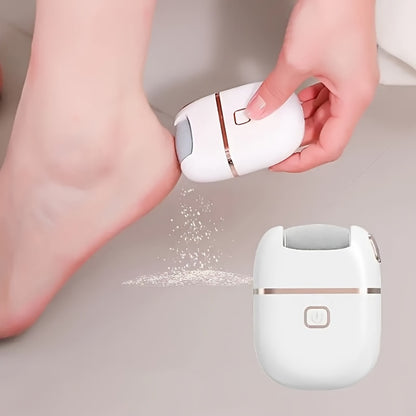 1 Rechargeable Electric Foot Grinder with 3 replaceable heads for smooth exfoliation, USB charging, portable, and easy to use for cracked and dry skin care.