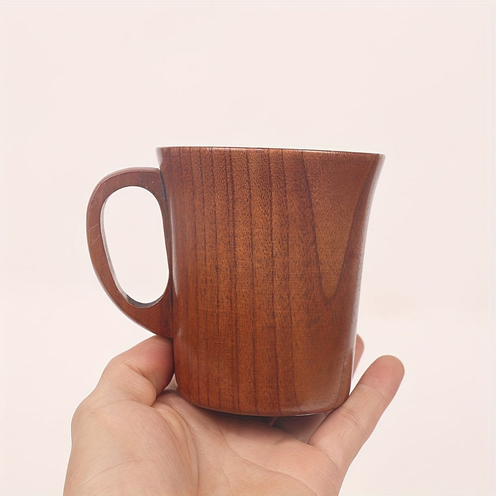 Handcrafted Jujube Sour Wood Mug with Handle - Japanese-inspired, elegant drinkware for various beverages.