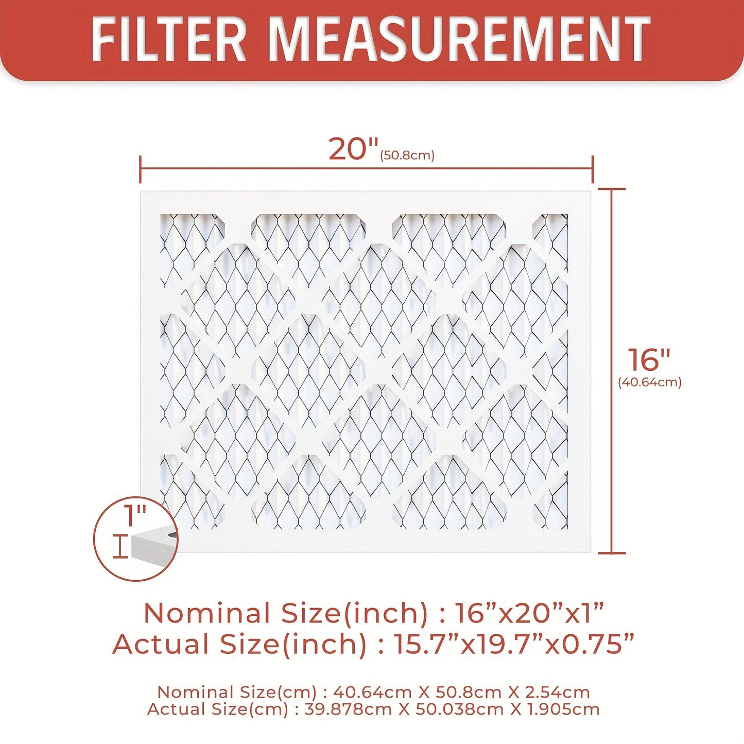 Six-Pack of 40.64x50.8x2.54 cm Electrostatic Pleated Air Filters for HVAC AC and Furnace, available in MERV8, MERV11, and MERV13. Essential Air Conditioner Accessories