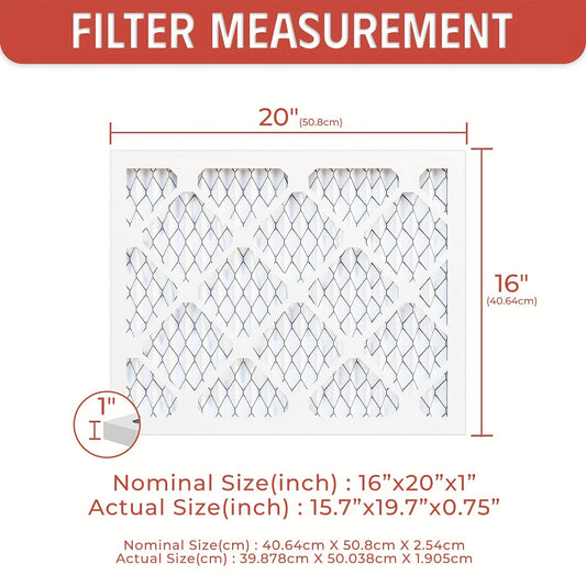 Six-Pack of 40.64x50.8x2.54 cm Electrostatic Pleated Air Filters for HVAC AC and Furnace, available in MERV8, MERV11, and MERV13. Essential Air Conditioner Accessories