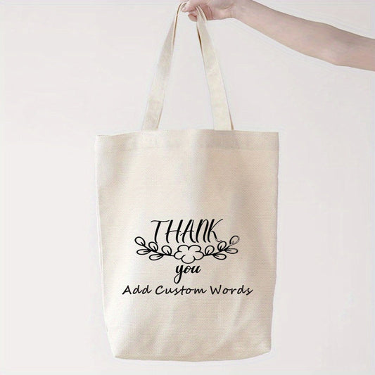 Custom Canvas Tote Bag featuring the 'Thank You So Much Honey' Design, Ideal for Weddings, Birthdays, Beach Trips, and Corporate Gifts, Durable and Versatile for Grocery Shopping and Travel.