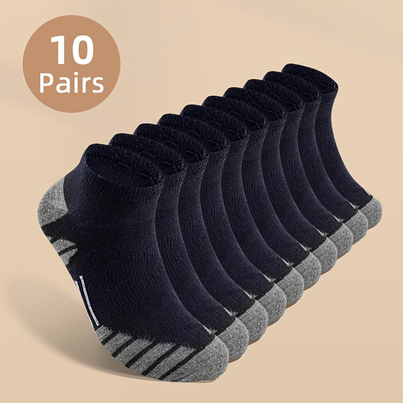 10 or 20 pairs of men's odor-resistant, sweat-absorbing low-cut socks, comfortable and breathable for daily and outdoor wear in all seasons.