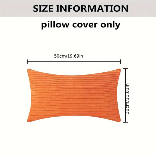 Orange Pillow Cover in Contemporary Style - Available in 30 X 50cm or 45 X 45cm - Perfect for Bedding, Sofa, or Chair - Hand Wash Recommended - Features Zipper Closure and Made of Polyester Fabric