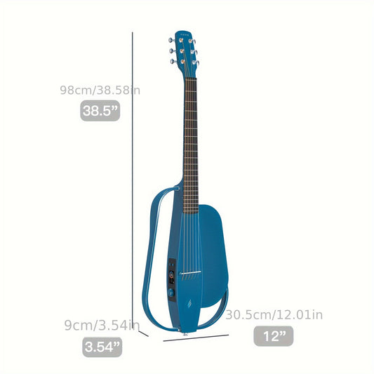 Enya Acoustic Electric Carbon Fiber Travel Guitar with Wireless Speaker, Gig Bag, Cable, and Wrench - 96.52 cm